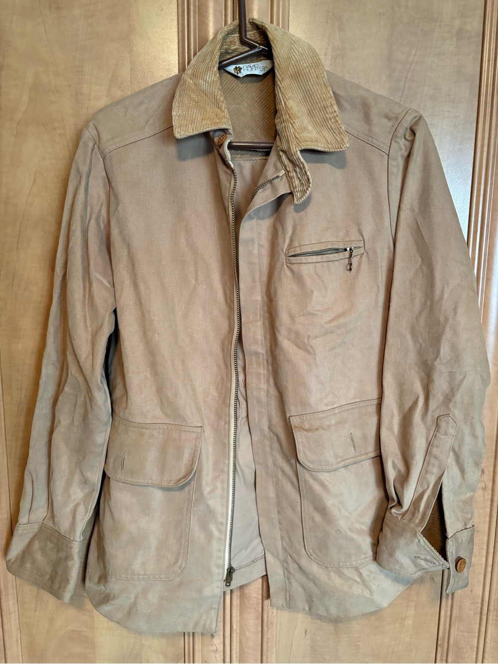 Vintage David Hunter Workwear Jacket L 70s Field Chore Barn Coat Talon Zip